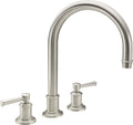 California Faucets Miramar Juego Completo para Tina Romana - Surtidor en Arco (Manija de Palanca) - Níquel Satinado