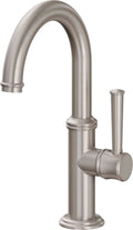 California Faucets Miramar Llave de Lavabo/Bar/Preparación de un Orificio - Surtidor Bajo (Manija de Palanca) - Níquel Satinado