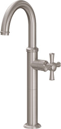California Faucets Miramar Llave de Lavabo/Bar/Preparación de un Orificio - Surtidor Alto (Manija de Palanca) - Níquel Satinado