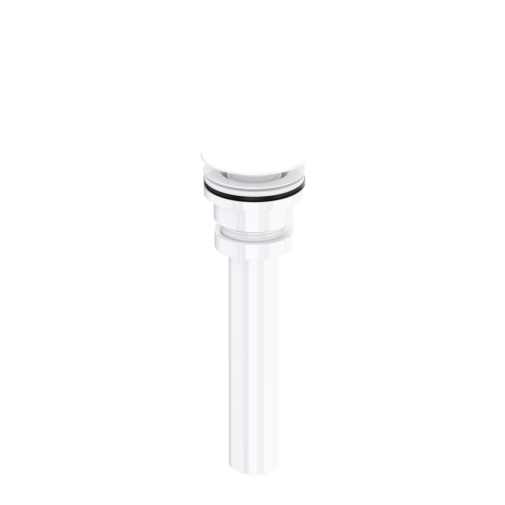 Desagüe de Victoria + Albert, pieza completa vista en ángulo sobre fondo blanco — Blanco (Desagüe Universal de Lavabo tipo Abierto)