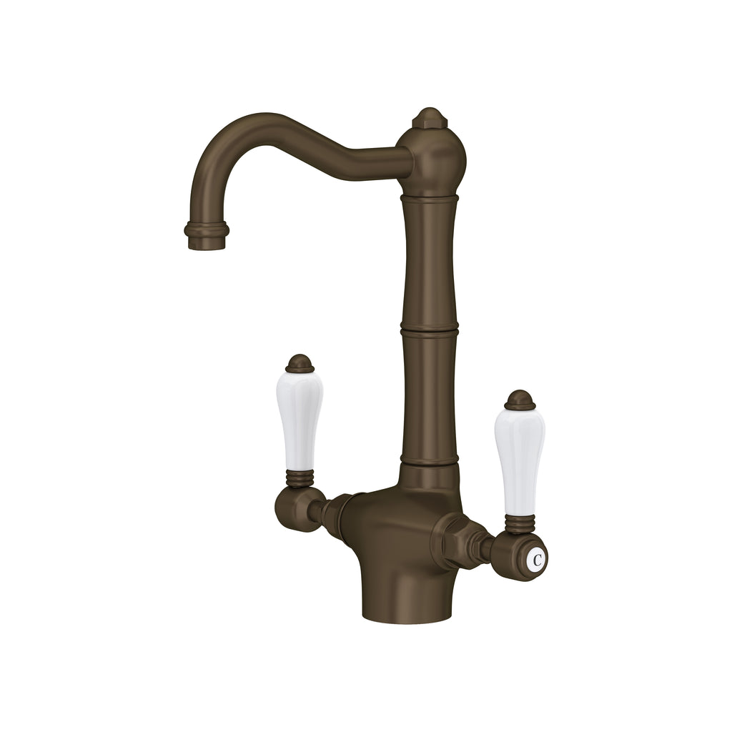Rohl Acqui Mezcladora de Bar y Preparación de Dos Manijas - Latón Toscano