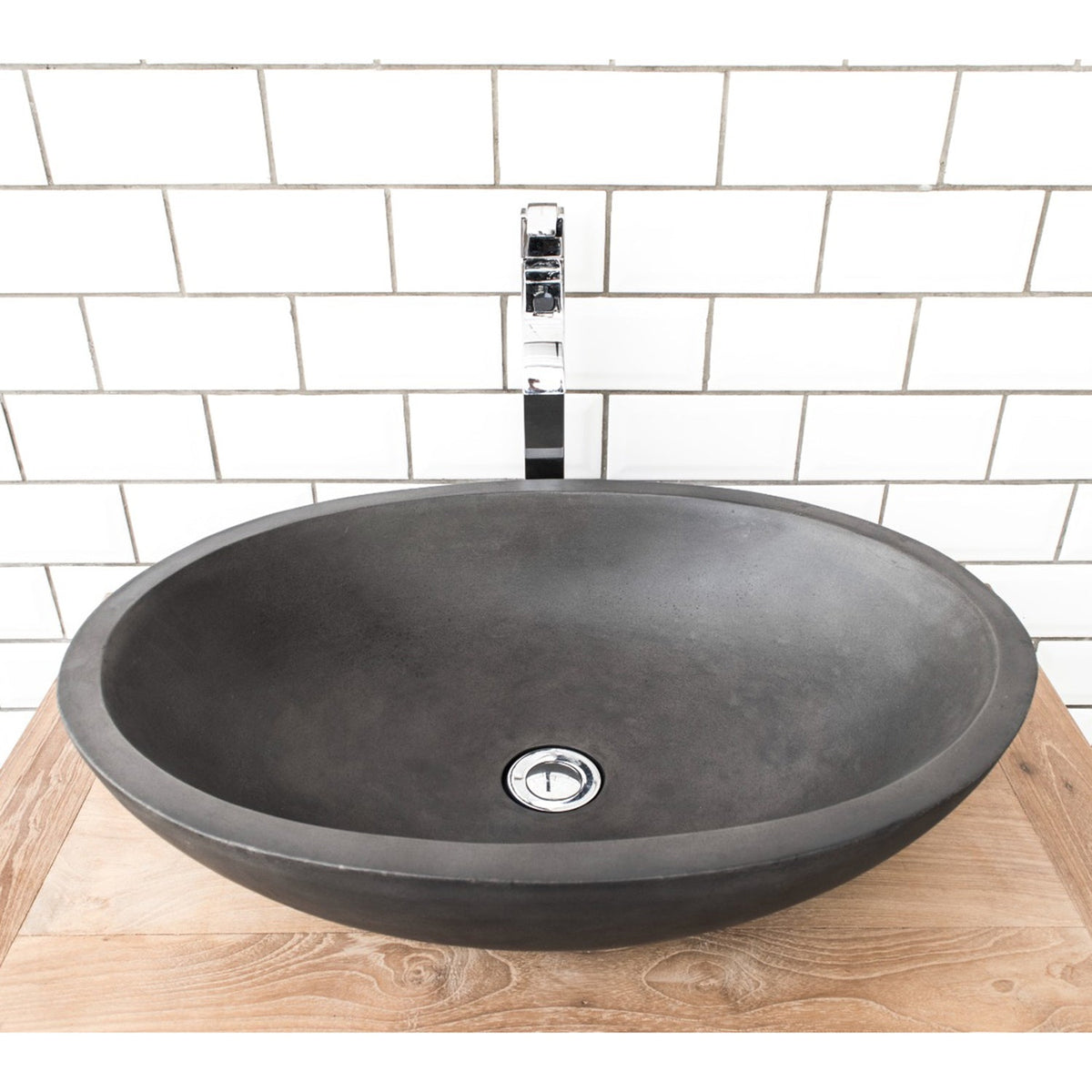 Barclay Caspar Grande — Lavabo de Sobreponer Oval de Concreto — imagen 1