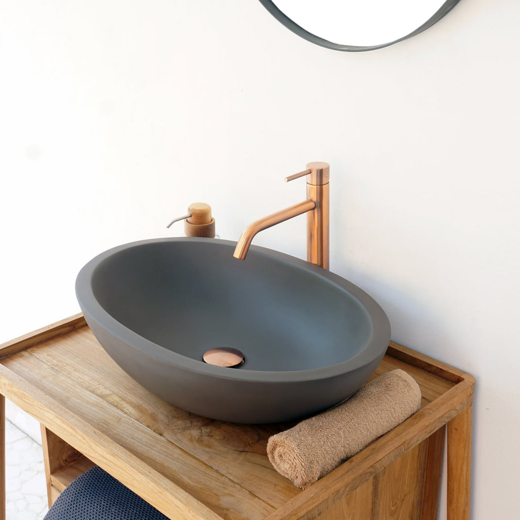 Barclay Caspar Grande — Lavabo de Sobreponer Oval de Concreto — imagen 2
