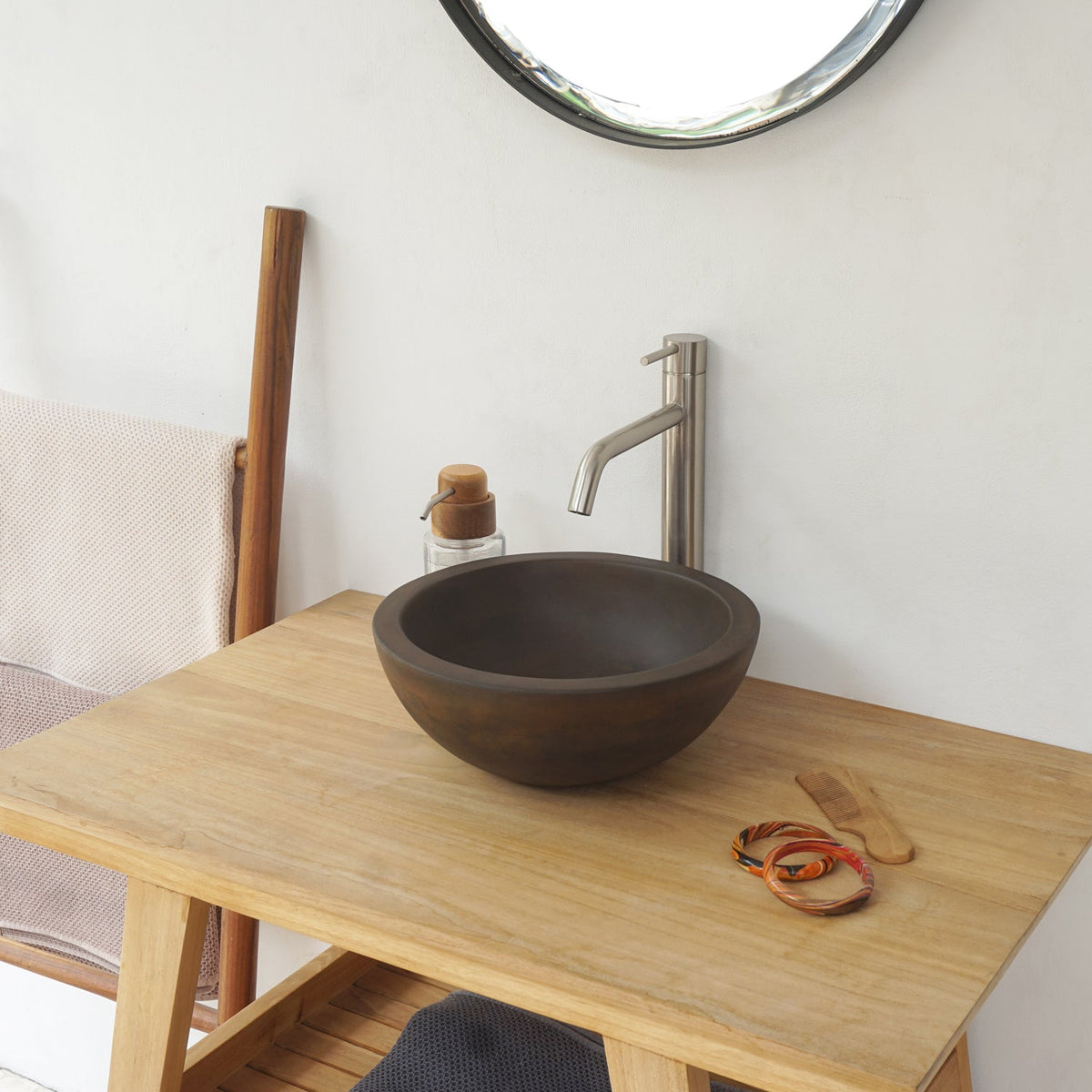 Barclay Cordell Chico — Lavabo de Sobreponer Redondo de Concreto — imagen 3