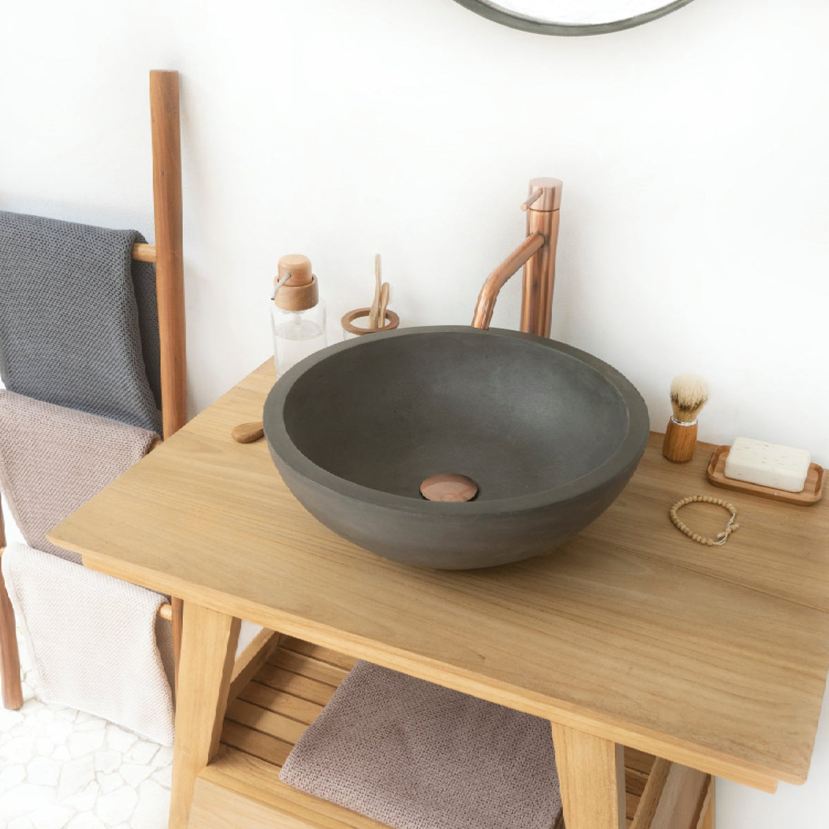 Barclay Cordell Grande — Lavabo de Sobreponer Redondo de Concreto — imagen 1