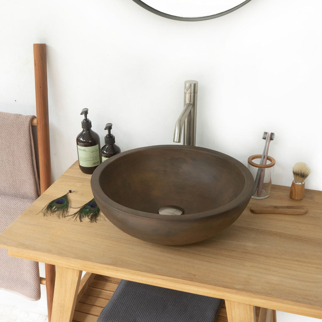 Barclay Cordell Grande — Lavabo de Sobreponer Redondo de Concreto — imagen 3