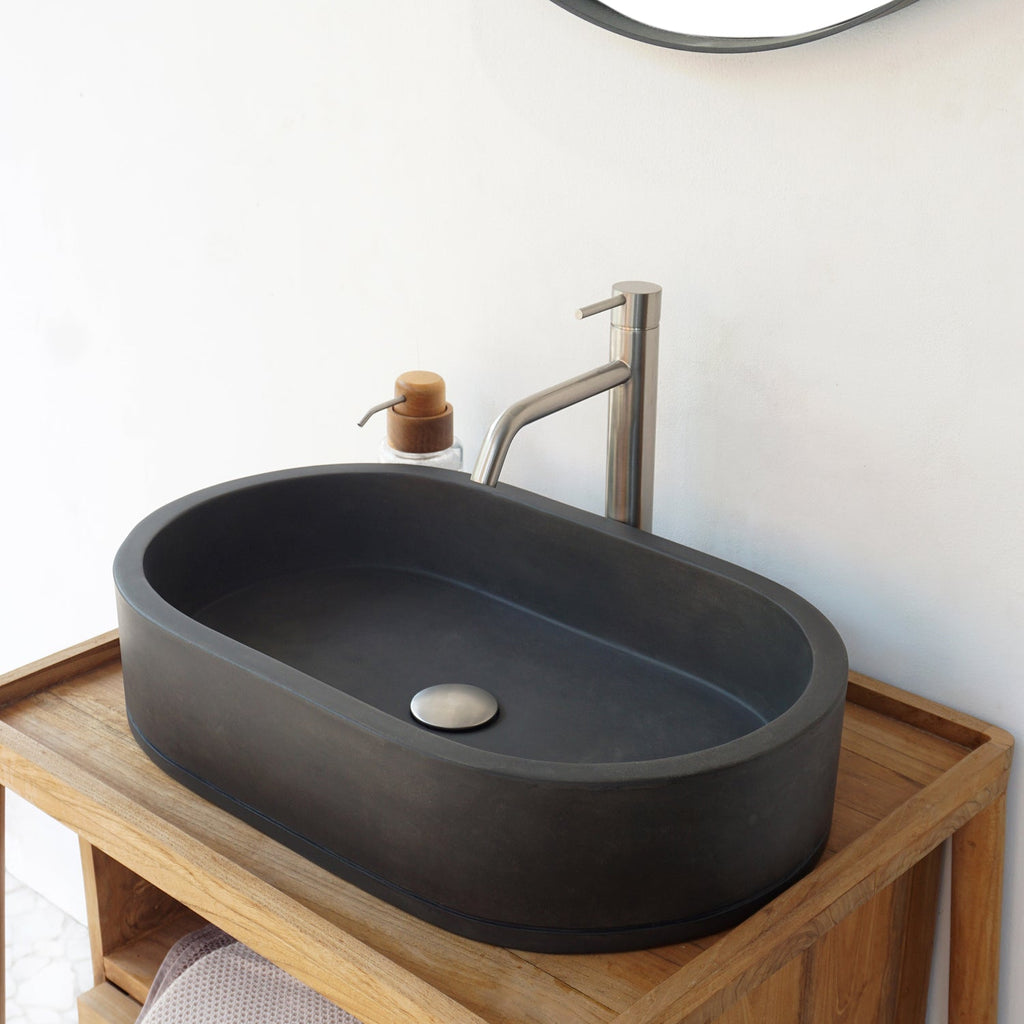 Barclay Uri — Lavabo de Sobreponer Oval de Concreto — imagen 1