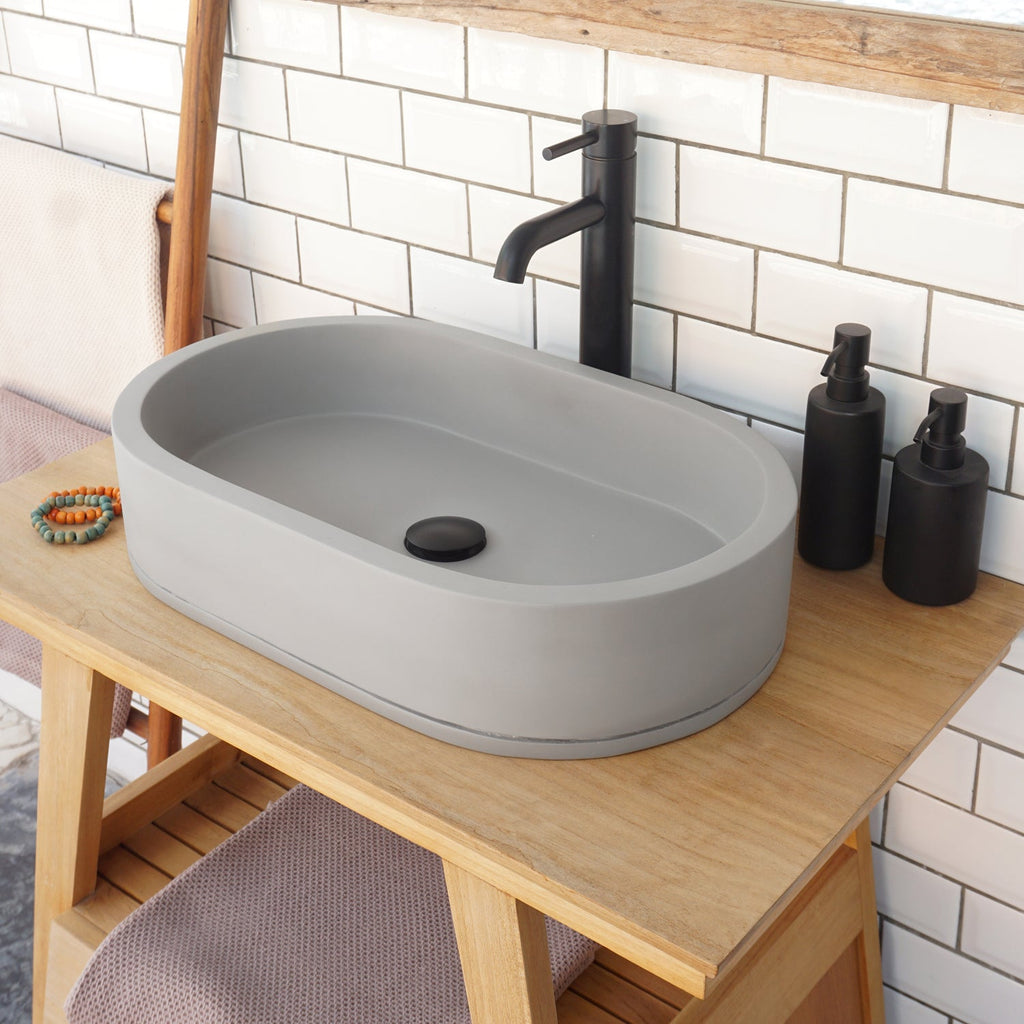 Barclay Uri — Lavabo de Sobreponer Oval de Concreto — imagen 4