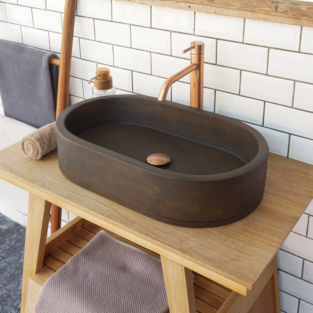 Barclay Uri — Lavabo de Sobreponer Oval de Concreto — imagen 6
