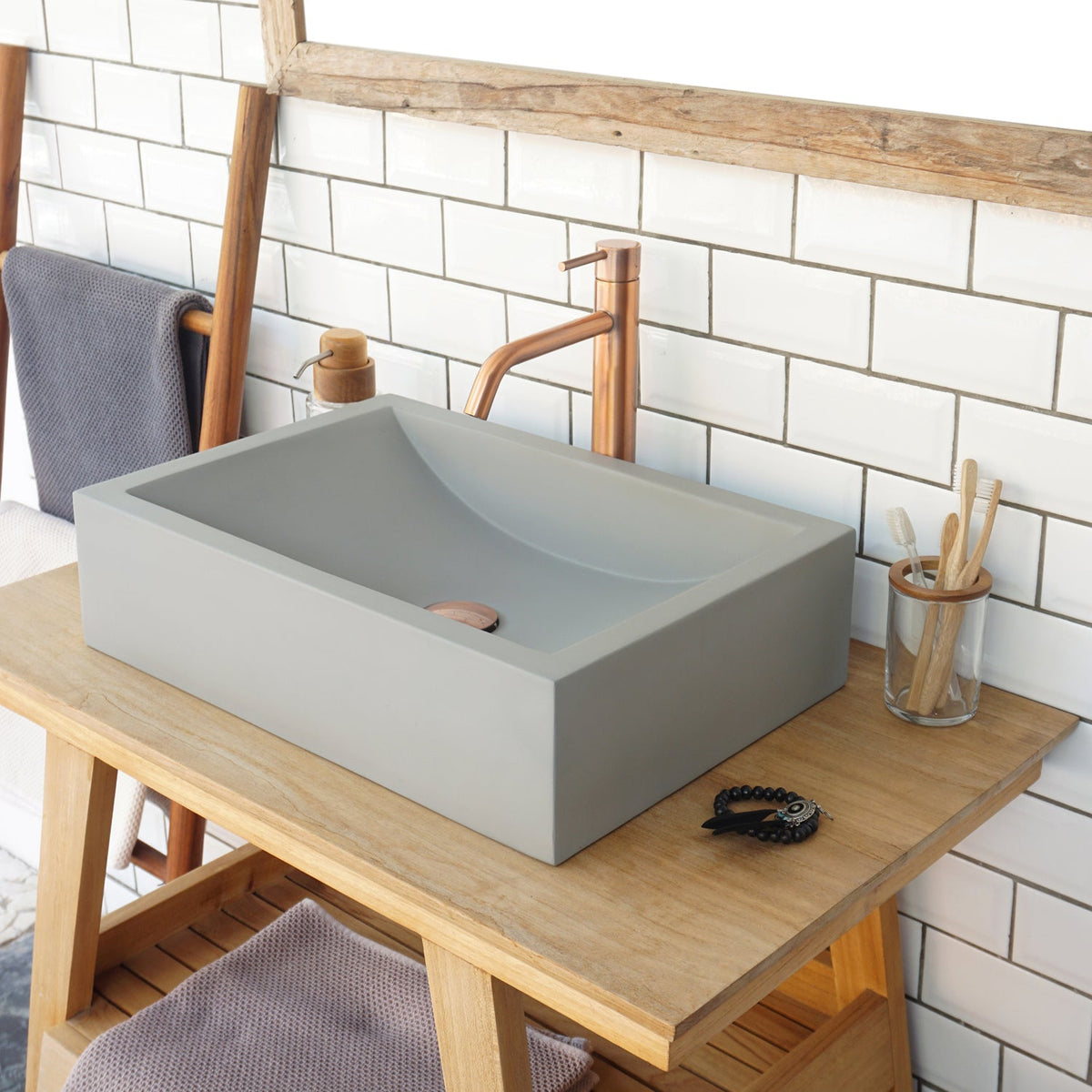 Barclay Eldon — Lavabo de Sobreponer Rectangular de Concreto — imagen 4