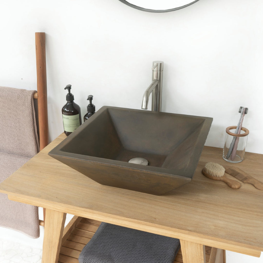 Barclay Radam — Lavabo de Sobreponer Cuadrado de Concreto — imagen 3
