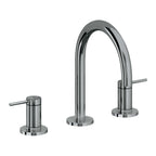 California Faucets D Street 8" Llave de Lavabo de 3 Orificios para Cubierta, con Dos Manerales - Palanca Redonda - Níquel Negro