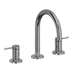 California Faucets D Street 8" Llave de Lavabo de 3 Orificios para Cubierta, con Dos Manerales - Palanca Redonda - Níquel Negro