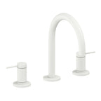 California Faucets D Street 8" Llave de Lavabo de 3 Orificios para Cubierta, con Dos Manerales - Palanca Redonda - Blanco Mate