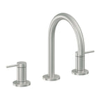 California Faucets D Street 8" Llave de Lavabo de 3 Orificios para Cubierta, con Dos Manerales - Palanca Redonda - Cromo Satinado