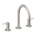 California Faucets D Street 8" Llave de Lavabo de 3 Orificios para Cubierta, con Dos Manerales - Palanca Redonda - Acero Inoxidable Ultra