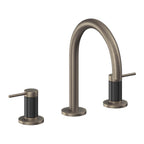 California Faucets D Street 8" Llave de Lavabo de 3 Orificios para Cubierta, con Dos Manerales - Palanca Redonda - Níquel Antiguo Mate