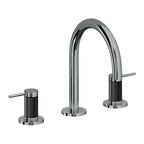 California Faucets D Street 8" Llave de Lavabo de 3 Orificios para Cubierta, con Dos Manerales - Palanca Redonda - Níquel Negro