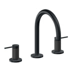 California Faucets D Street 8" Llave de Lavabo de 3 Orificios para Cubierta, con Dos Manerales - Palanca Redonda - Carbón