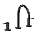 California Faucets D Street 8" Llave de Lavabo de 3 Orificios para Cubierta, con Dos Manerales - Palanca Redonda - Negro Mate