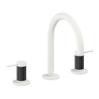 California Faucets D Street 8" Llave de Lavabo de 3 Orificios para Cubierta, con Dos Manerales - Palanca Redonda - Blanco Mate