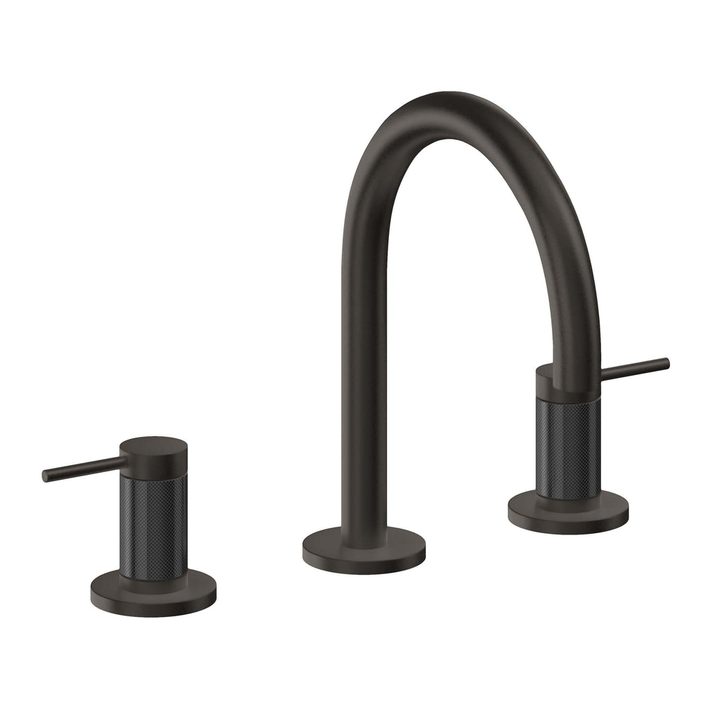 California Faucets D Street 8" Llave de Lavabo de 3 Orificios para Cubierta, con Dos Manerales - Palanca Redonda - Bronce Oscuro