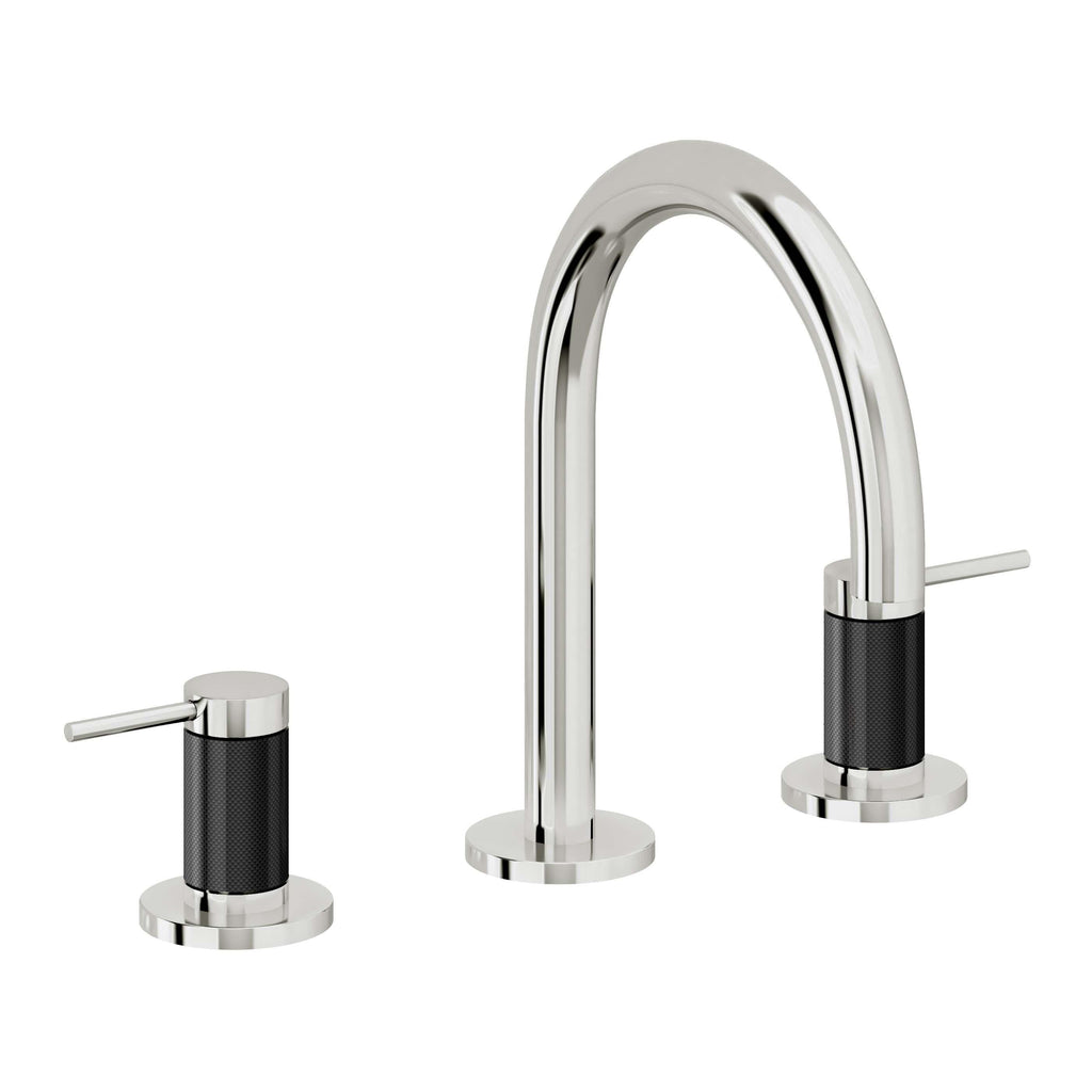 California Faucets D Street 8" Llave de Lavabo de 3 Orificios para Cubierta, con Dos Manerales - Palanca Redonda - Cromo Pulido