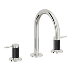 California Faucets D Street 8" Llave de Lavabo de 3 Orificios para Cubierta, con Dos Manerales - Palanca Redonda - Cromo Pulido