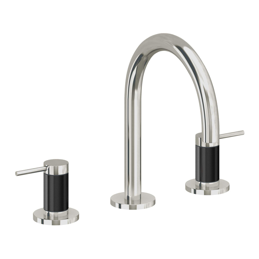 California Faucets D Street 8" Llave de Lavabo de 3 Orificios para Cubierta, con Dos Manerales - Palanca Redonda - Níquel Pulido