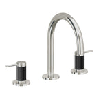 California Faucets D Street 8" Llave de Lavabo de 3 Orificios para Cubierta, con Dos Manerales - Palanca Redonda - Níquel Pulido