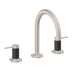 California Faucets D Street 8" Llave de Lavabo de 3 Orificios para Cubierta, con Dos Manerales - Palanca Redonda - Níquel Satinado