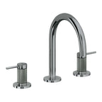 California Faucets D Street 8" Llave de Lavabo de 3 Orificios para Cubierta, con Dos Manerales - Palanca Redonda - Níquel Negro