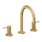 California Faucets D Street 8" Llave de Lavabo de 3 Orificios para Cubierta, con Dos Manerales - Palanca Redonda - Oro Satinado de por Vida