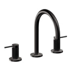 California Faucets D Street 8" Llave de Lavabo de 3 Orificios para Cubierta, con Dos Manerales - Palanca Redonda - Negro Mate