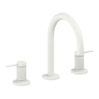 California Faucets D Street 8" Llave de Lavabo de 3 Orificios para Cubierta, con Dos Manerales - Palanca Redonda - Blanco Mate