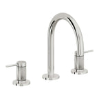 California Faucets D Street 8" Llave de Lavabo de 3 Orificios para Cubierta, con Dos Manerales - Palanca Redonda - Cromo Pulido