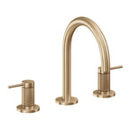 California Faucets D Street 8" Llave de Lavabo de 3 Orificios para Cubierta, con Dos Manerales - Palanca Redonda - Bronce Satinado
