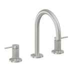 California Faucets D Street 8" Llave de Lavabo de 3 Orificios para Cubierta, con Dos Manerales - Palanca Redonda - Cromo Satinado
