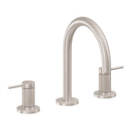 California Faucets D Street 8" Llave de Lavabo de 3 Orificios para Cubierta, con Dos Manerales - Palanca Redonda - Níquel Satinado
