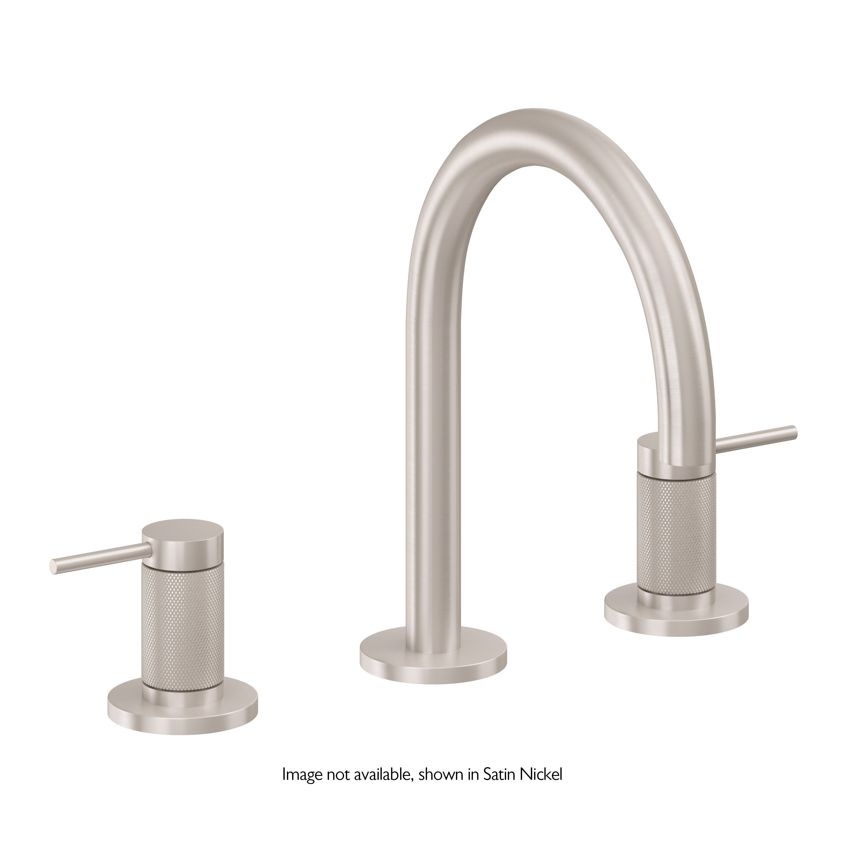 California Faucets D Street 8" Llave de Lavabo de 3 Orificios para Cubierta, con Dos Manerales - Palanca Redonda - Blanco Brillante