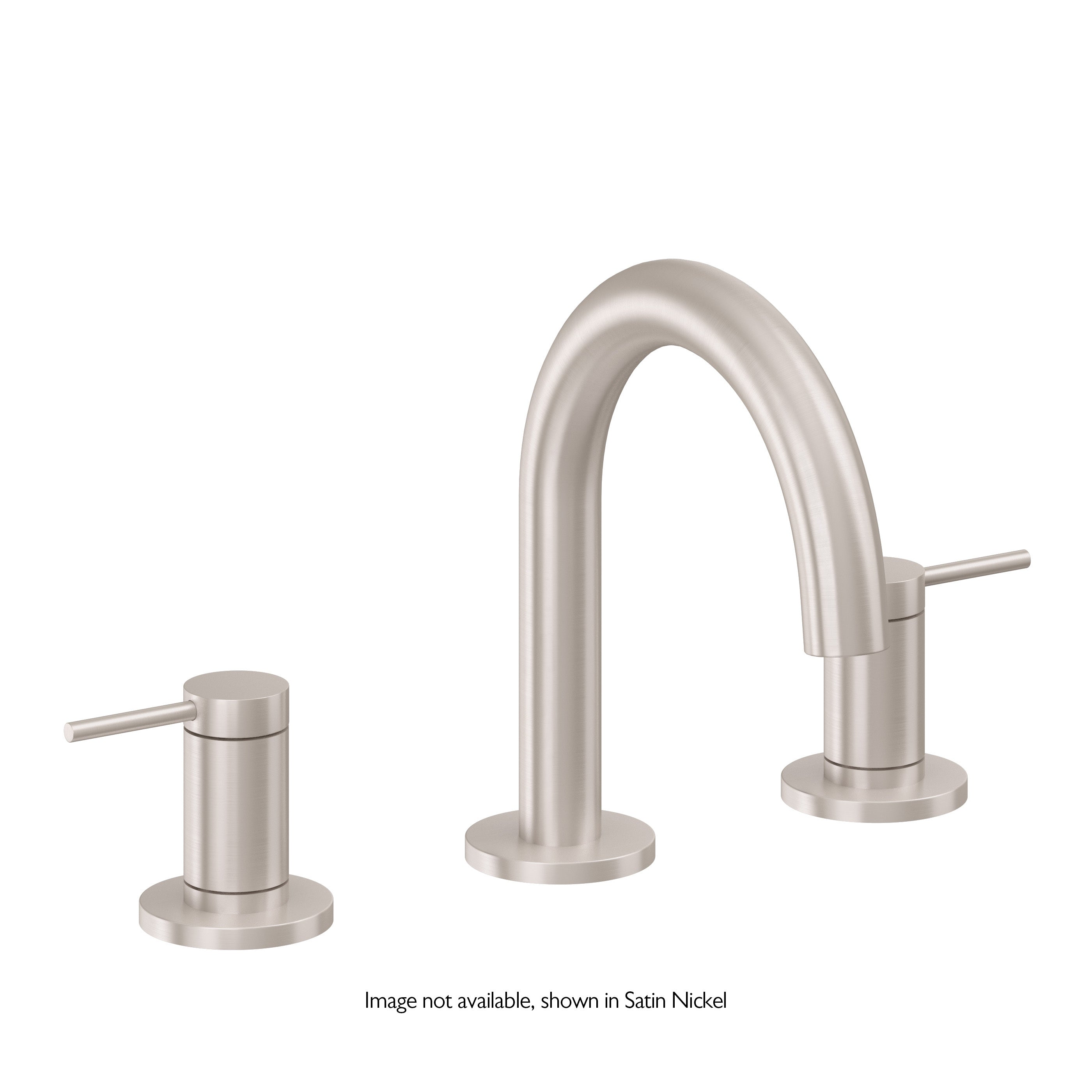 California Faucets D Street 8" Llave de Lavabo de 3 Orificios para Cubierta, con Dos Manerales - Palanca Redonda - Negro Brillante
