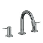 California Faucets D Street 8" Llave de Lavabo de 3 Orificios para Cubierta, con Dos Manerales - Palanca Redonda - Níquel Negro