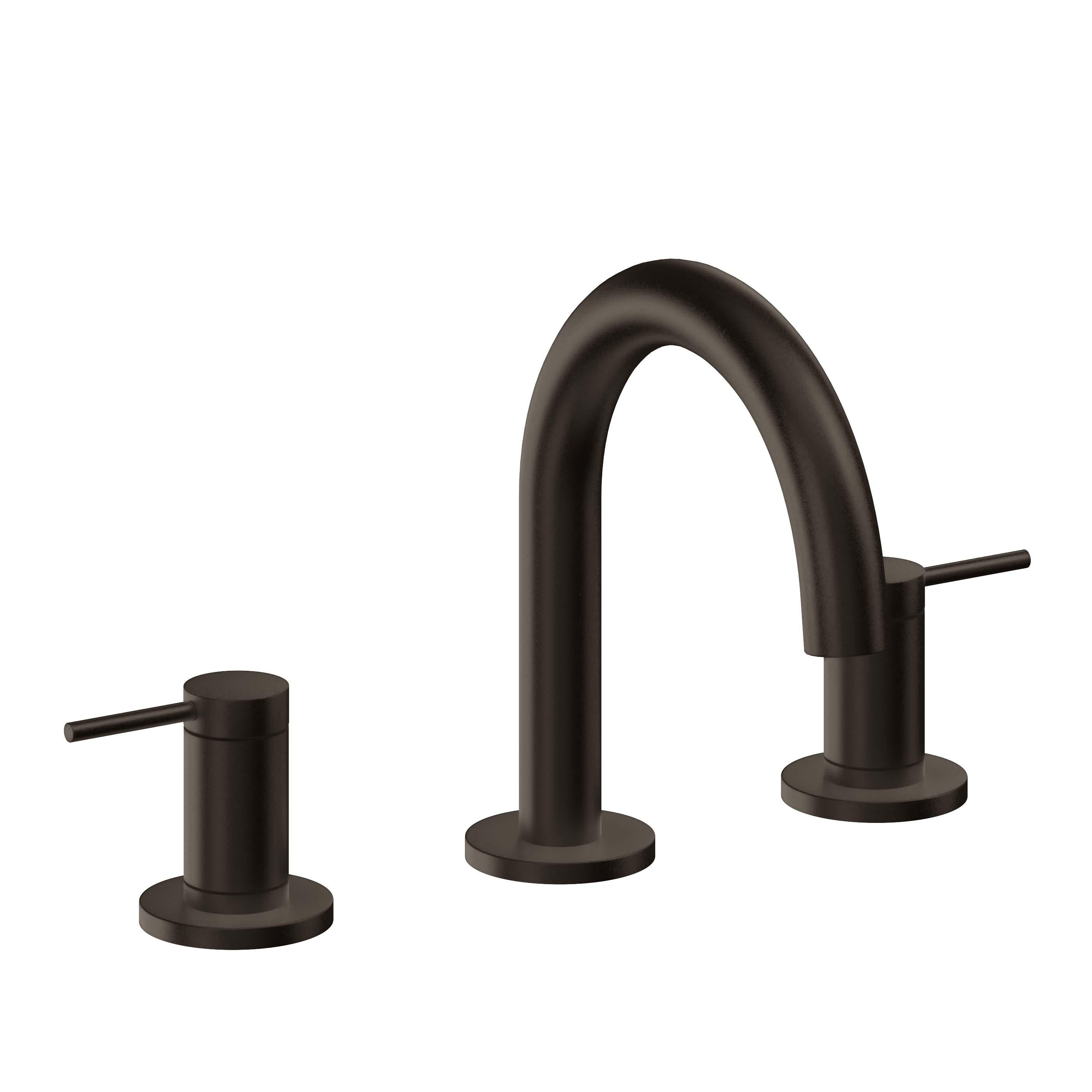 California Faucets D Street 8" Llave de Lavabo de 3 Orificios para Cubierta, con Dos Manerales - Palanca Redonda - Bronce Bella Terra
