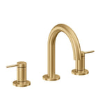 California Faucets D Street 8" Llave de Lavabo de 3 Orificios para Cubierta, con Dos Manerales - Palanca Redonda - Oro Satinado de por Vida