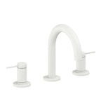 California Faucets D Street 8" Llave de Lavabo de 3 Orificios para Cubierta, con Dos Manerales - Palanca Redonda - Blanco Mate