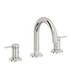 California Faucets D Street 8" Llave de Lavabo de 3 Orificios para Cubierta, con Dos Manerales - Palanca Redonda - Cromo Pulido
