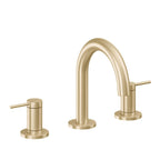 California Faucets D Street 8" Llave de Lavabo de 3 Orificios para Cubierta, con Dos Manerales - Palanca Redonda - Latón Satinado