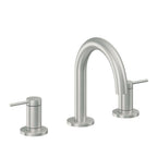California Faucets D Street 8" Llave de Lavabo de 3 Orificios para Cubierta, con Dos Manerales - Palanca Redonda - Cromo Satinado