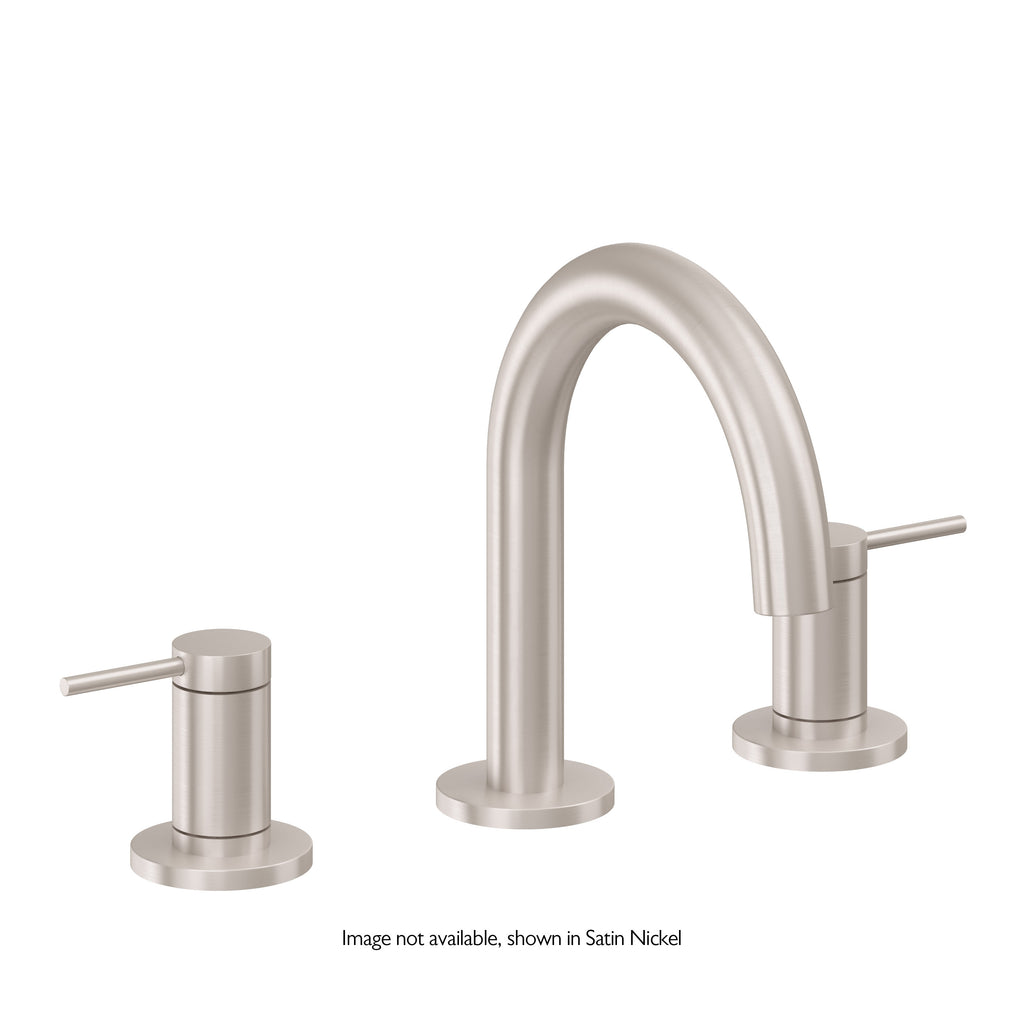 California Faucets D Street 8" Llave de Lavabo de 3 Orificios para Cubierta, con Dos Manerales - Palanca Redonda - Blanco Brillante