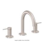 California Faucets D Street 8" Llave de Lavabo de 3 Orificios para Cubierta, con Dos Manerales - Palanca Redonda - Blanco Brillante